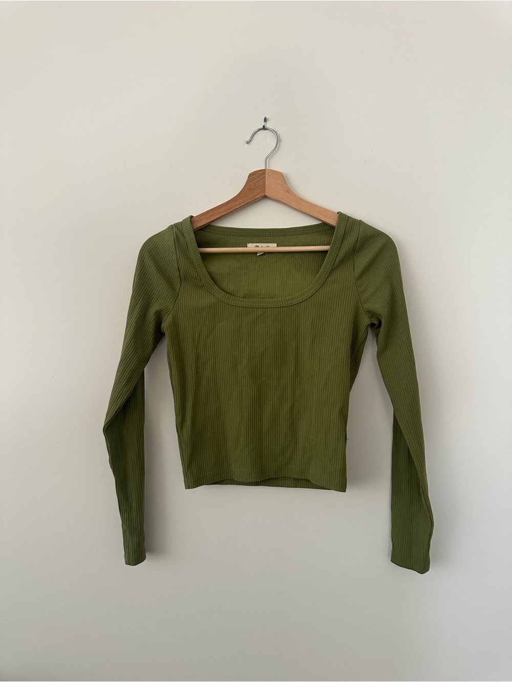Madewell Square Neck Long Sleeve Crop Tee - Size S